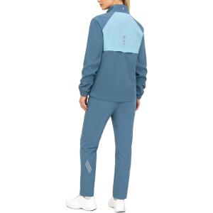 Little Donkey Andy Women’s Athletic Tracksuit Set 2 Piece Sweatsuit Casual Outfit Zip Up Sweatshirt Sweatpants with Pockets(Slate Blue/Light Blue)