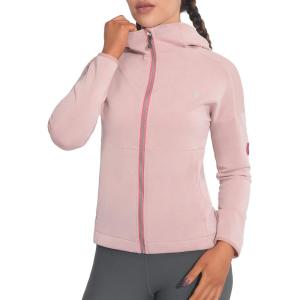 Little Donkey Andy Women’s Lightweight Stretch Running Jacket, Full Zip Athletic Hooded Jackets, Moisture-Wicking(Misty Rose)