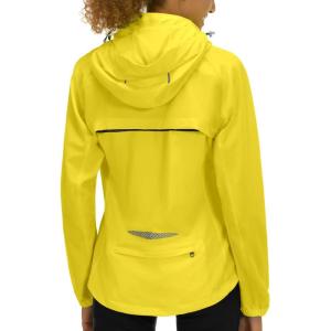 Little Donkey Andy Women’s Lightweight Waterproof Cycling Jacket with Removable Sleeves & Hood for Biking Running Golf(Yellow)