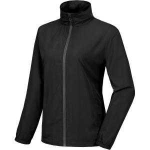 Little Donkey Andy Women’s Lightweight Windbreaker Jacket Breathable Windproof Jacket Hiking Running Golf UPF50+(B1.black)