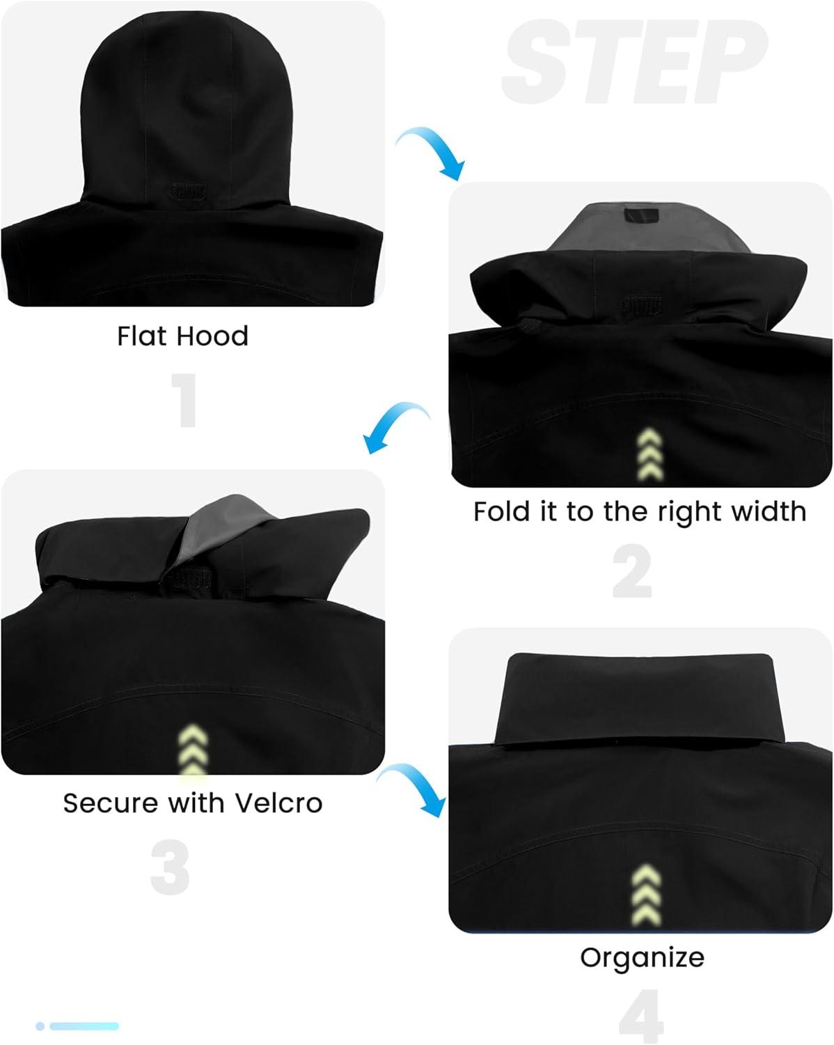 imageLittle Donkey Andy Mens Waterproof Cycling Vests with Hood Lightweight Reflective Stretch Vest for Cycling RunningBlack