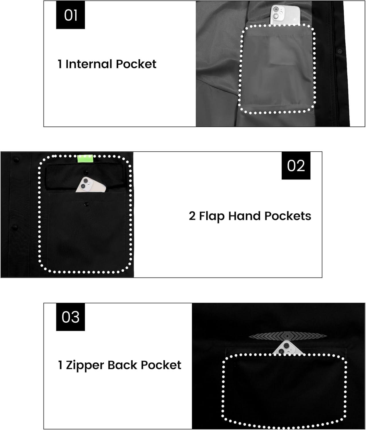 imageLittle Donkey Andy Mens Waterproof Cycling Vests with Hood Lightweight Reflective Stretch Vest for Cycling RunningBlack