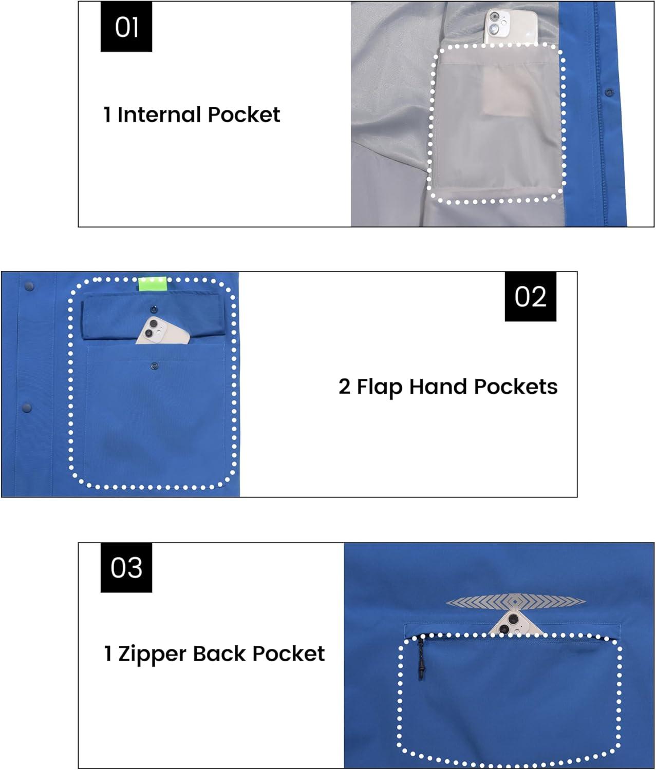 imageLittle Donkey Andy Mens Waterproof Cycling Vests with Hood Lightweight Reflective Stretch Vest for Cycling RunningBlue