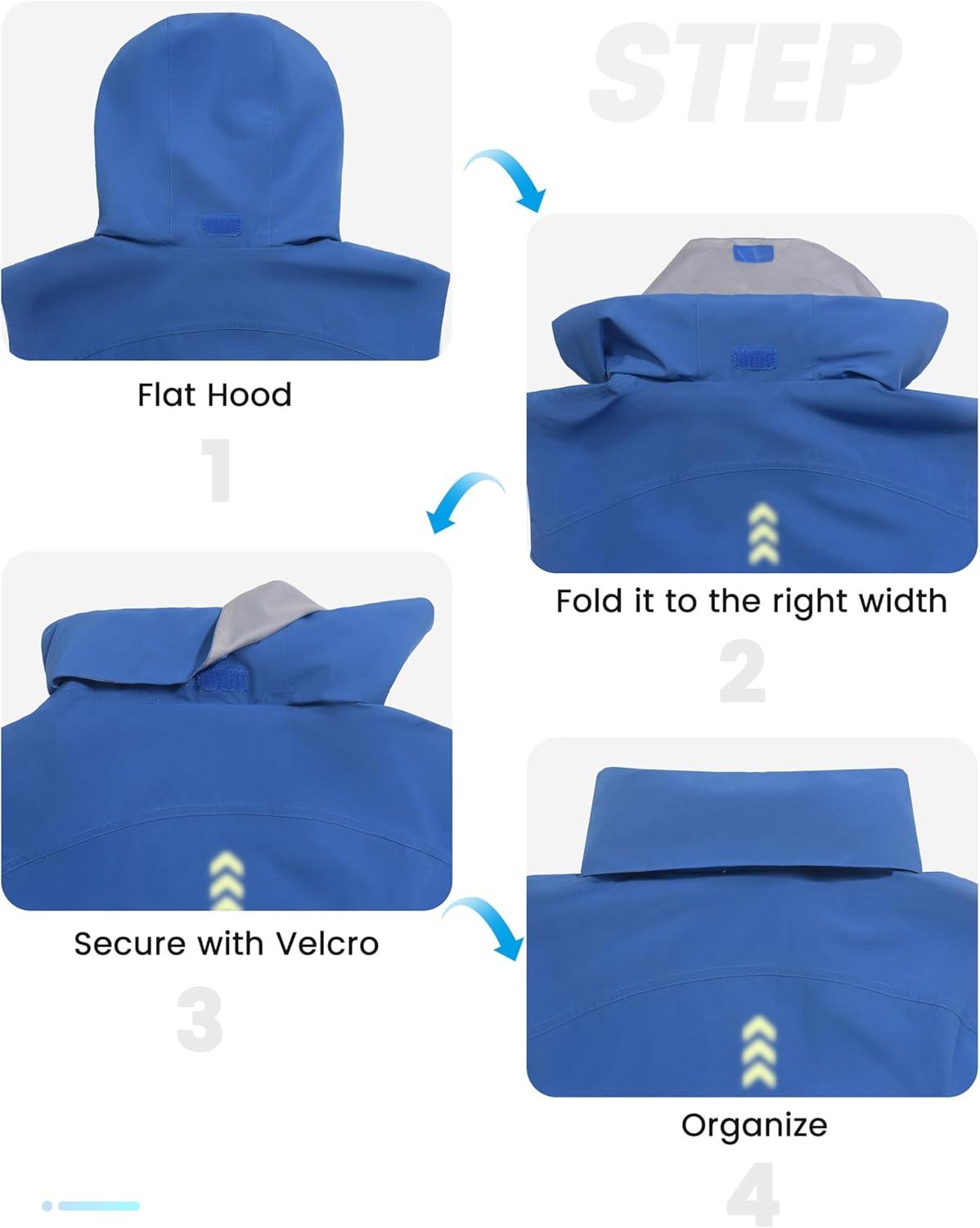 imageLittle Donkey Andy Mens Waterproof Cycling Vests with Hood Lightweight Reflective Stretch Vest for Cycling RunningBlue