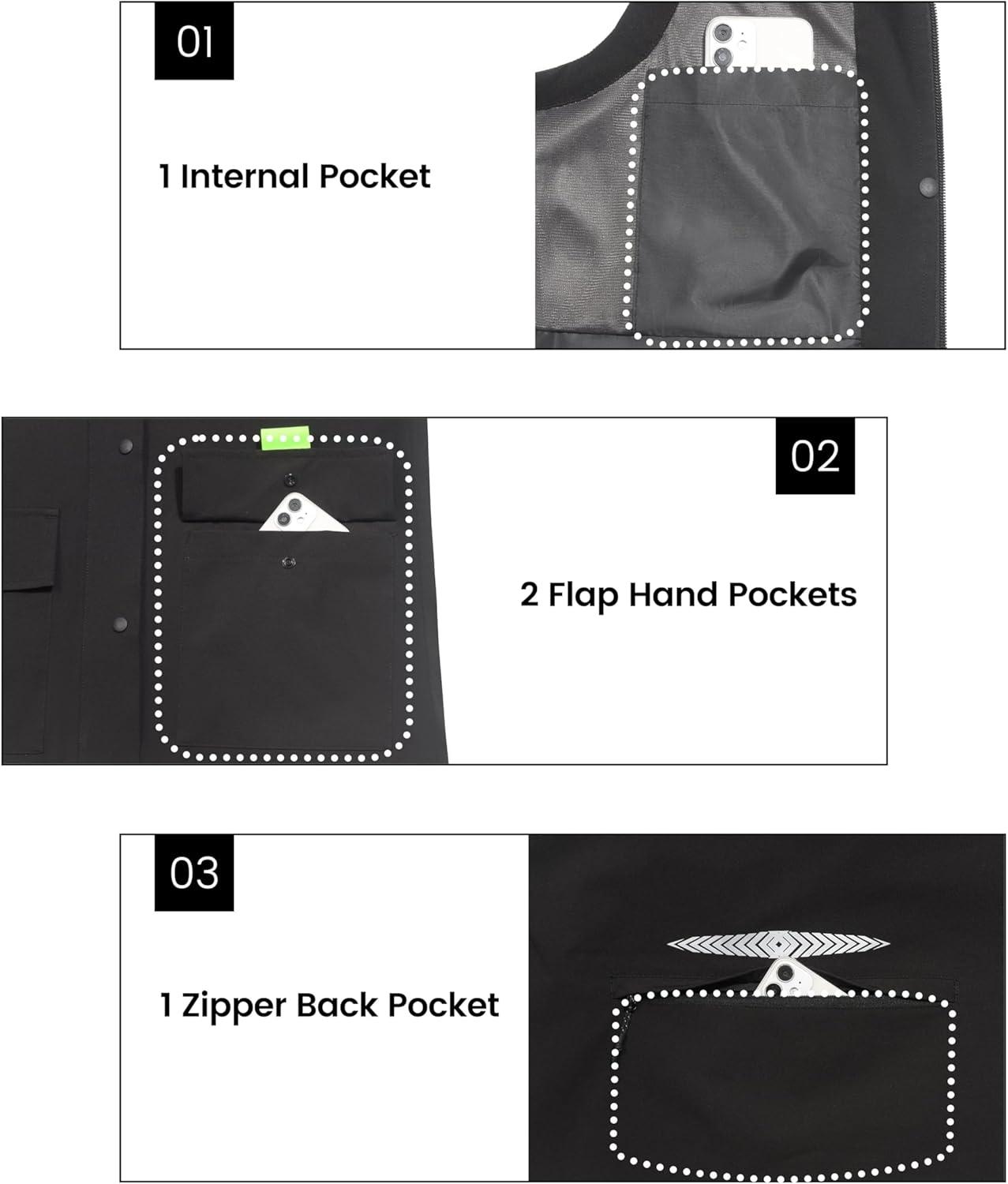 imageLittle Donkey Andy Womens Waterproof Cycling Vests with Hood Lightweight full Zip Reflective Stretch Jerseys for BikingBlack