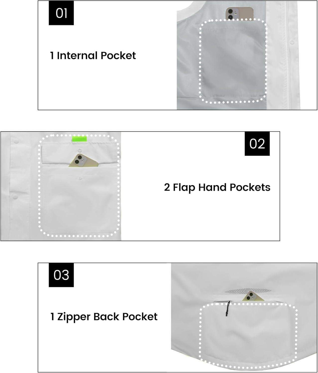 imageLittle Donkey Andy Womens Waterproof Cycling Vests with Hood Lightweight full Zip Reflective Stretch Jerseys for BikingWhite