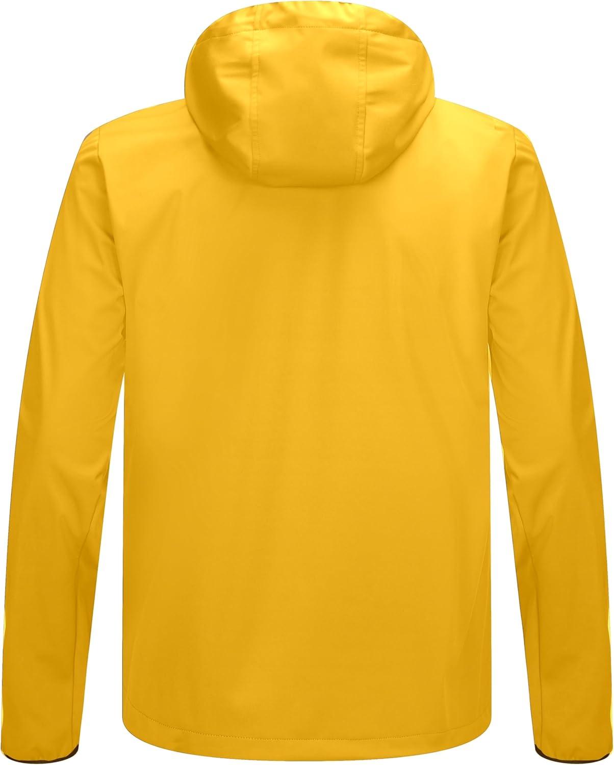 imageLittle Donkey Andy Mens Lightweight Hooded Softshell Jacket for Running Travel Hiking Windproof Outerwear Water RepellentFreesia