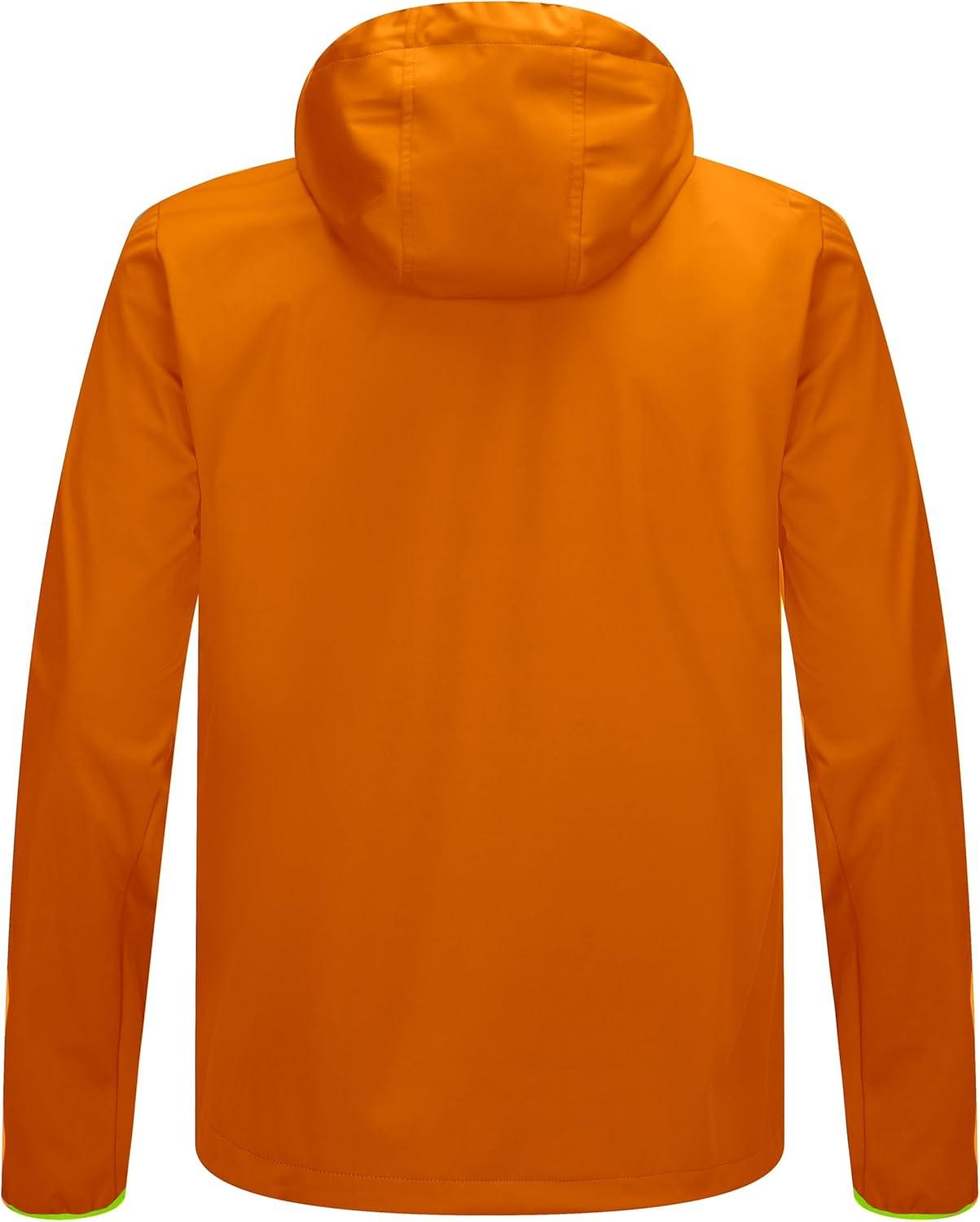 imageLittle Donkey Andy Mens Lightweight Hooded Softshell Jacket for Running Travel Hiking Windproof Outerwear Water RepellentOrange