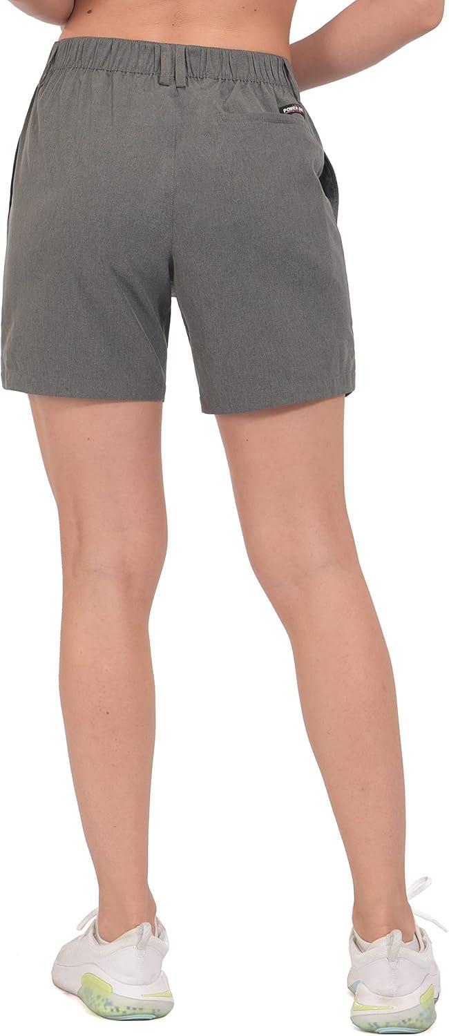 imageLittle Donkey Andy Womens Bermuda Quick Dry Lightweight Stretch Shorts Golf Hiking TravelCarbon Heather