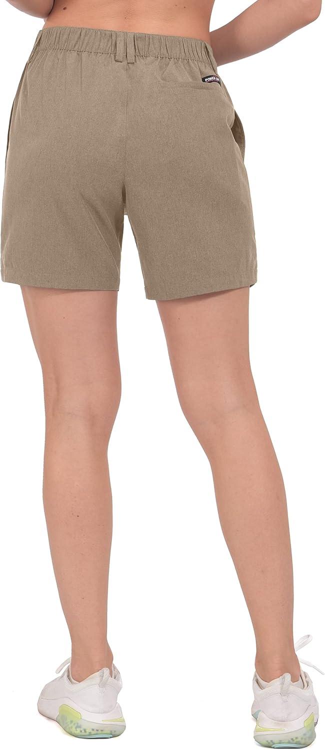 imageLittle Donkey Andy Womens Bermuda Quick Dry Lightweight Stretch Shorts Golf Hiking TravelOtter Heather