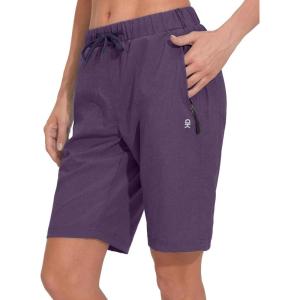 Little Donkey Andy Women’s Lightweight Breathable Hiking Shorts, Quick-Dry Golf Shorts with Zipper Pockets, Air-Holes Tech(Purple Magic Heather)