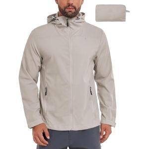 Little Donkey Andy Men’s Full Zip Hooded Lightweight Outdoor Jacket UPF Cooling Mesh Fabric Dry Fit for Golf Hiking Fishing(Beige)