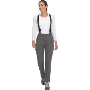 Little Donkey Andy Women’s Skiing Bibs Fleece Lined Snow Pants, Winter Water-Repellent Snowboard Pants with Suspenders(Gray)