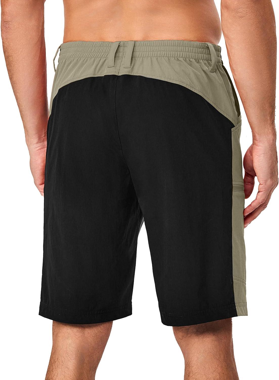 imageLittle Donkey Andy Mens Cargo Shorts Quick Dry Hiking Shorts for Men Camping Travel Golf with 4 Zipper PocketsUpgraded Dark Khaki