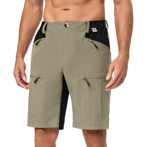 Little Donkey Andy Men’s Cargo Shorts Quick Dry Hiking Shorts for Men Camping Travel Golf with 4 Zipper Pockets(Upgraded Dark Khaki)