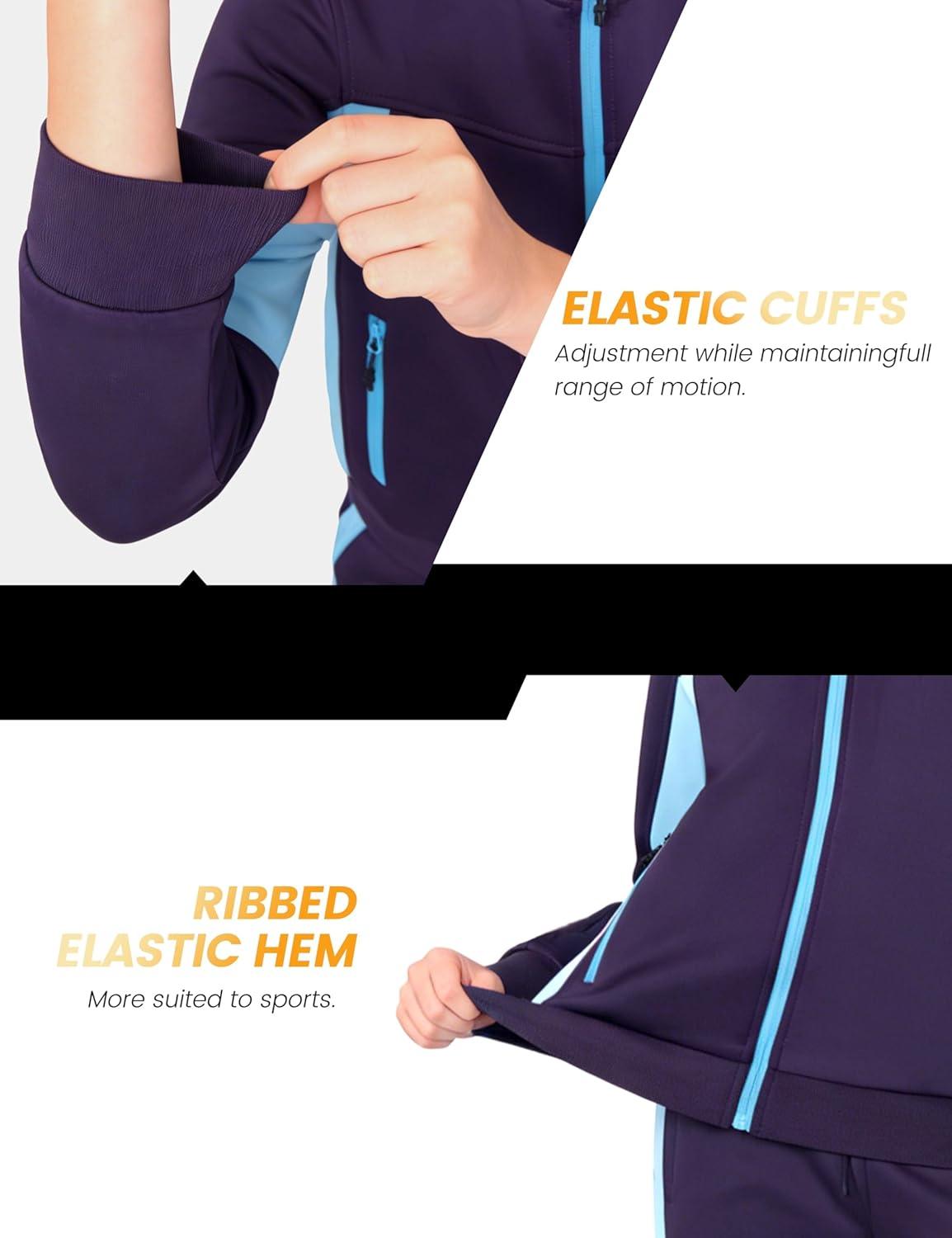 imageLittle Donkey Andy Girls Athletic Tracksuits 2 Piece Outfits Zip Up Hoodie Sweatshirt and Pants Sweat Suits SetDark Purple
