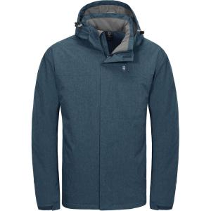 Little Donkey Andy Men’s Waterproof Ski Snowboarding Jacket Windproof Warm Coat with Detachable Hood(Faience Heather)
