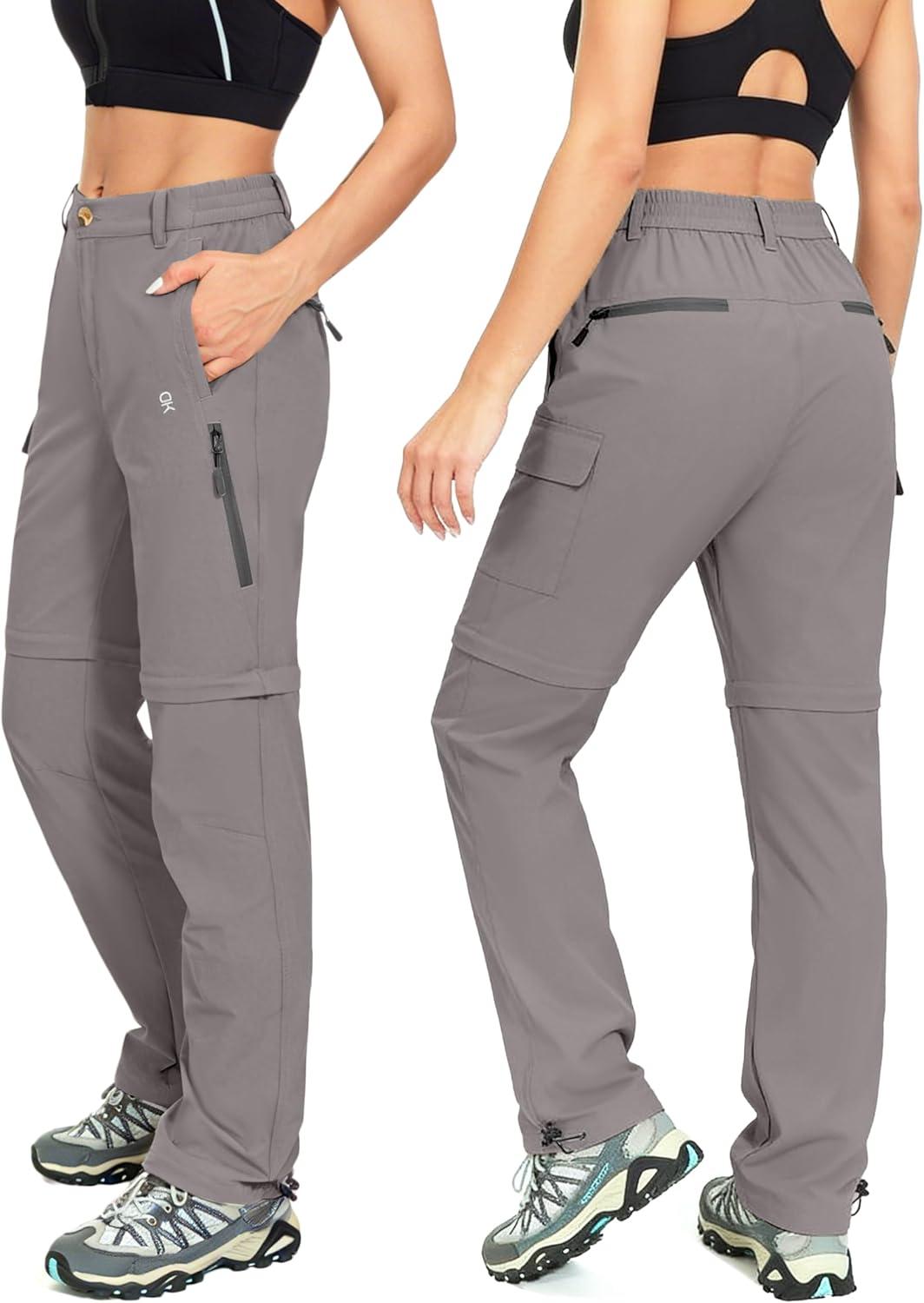 imageLittle Donkey Andy Womens Convertible Hiking Pants ZipOff Quick DryLightweight Outdoor Pants with 7 Deep PocketsGray