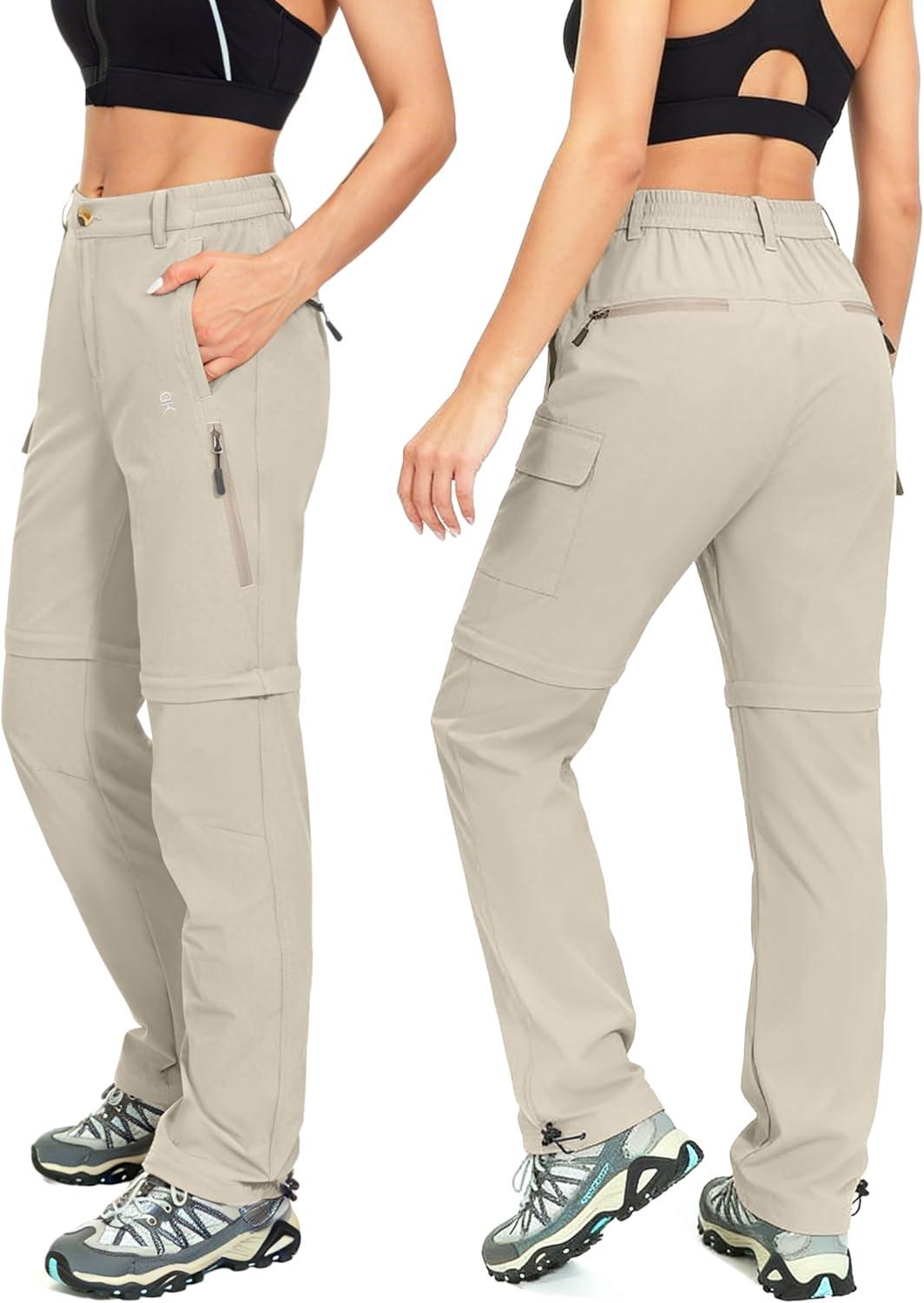 imageLittle Donkey Andy Womens Convertible Hiking Pants ZipOff Quick DryLightweight Outdoor Pants with 7 Deep PocketsKhaki