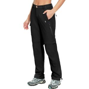 Little Donkey Andy Women’s Convertible Hiking Pants –Zip-Off, Quick Dry,Lightweight, Outdoor Pants with 7 Deep Pockets(Black)