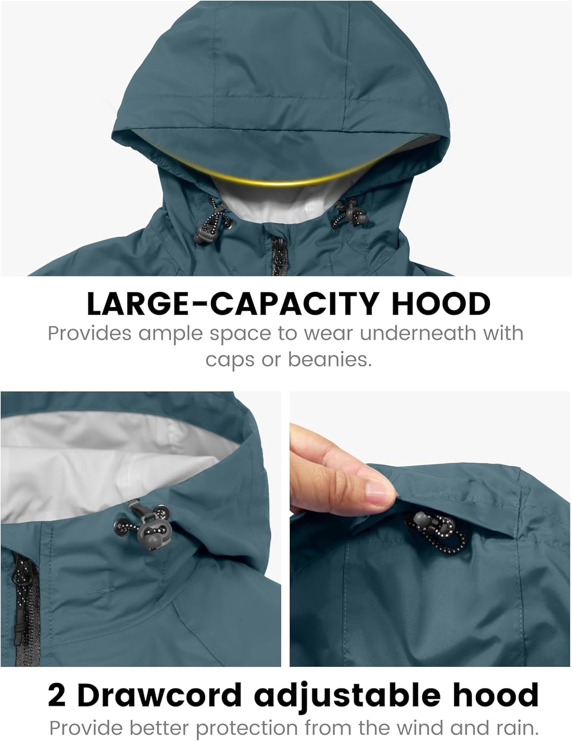 image:imageLittle Donkey Andy Womens Long Cycling Rain JacketPackable Waterproof Windbreaker Lightweight for Running amp BikingDark Grey