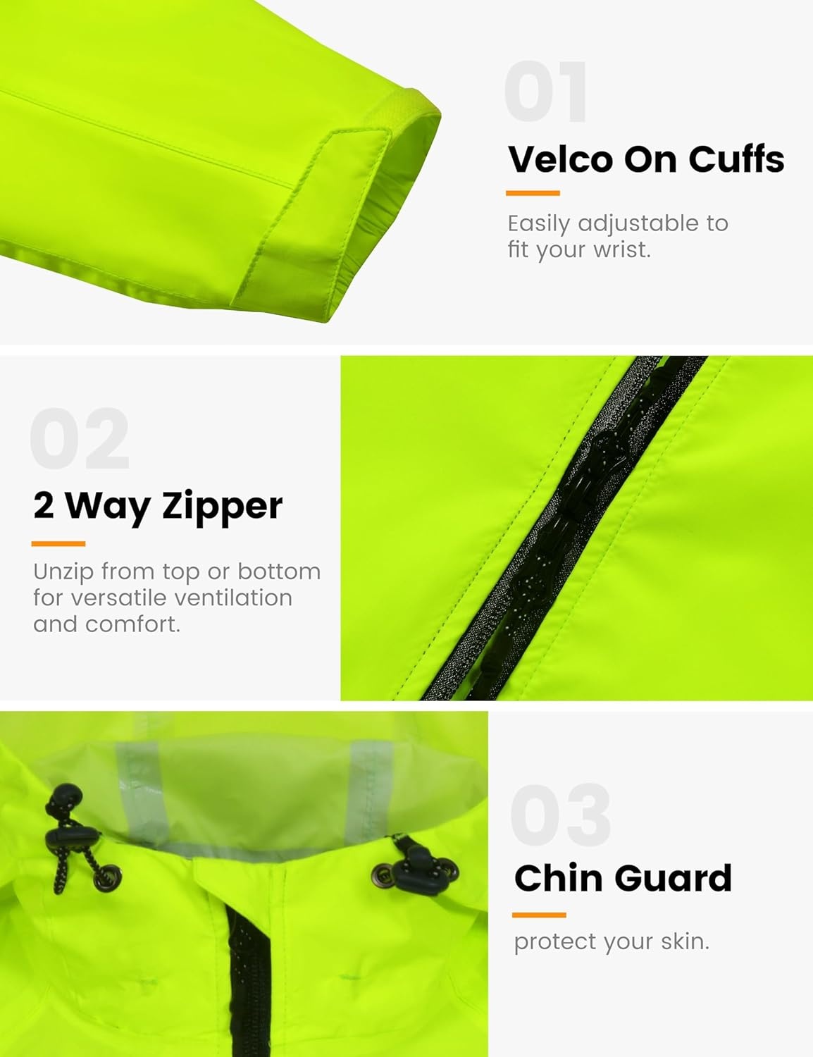 image:imageLittle Donkey Andy Womens Long Cycling Rain JacketPackable Waterproof Windbreaker Lightweight for Running amp BikingFluorescent Green