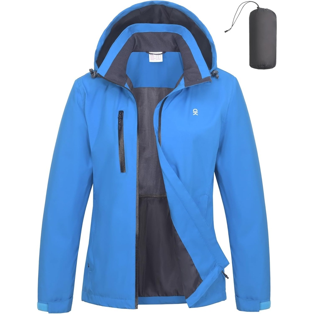 image:imageLittle Donkey Andy Womens Rain Jacket Lightweight Packable Raincoat with Hood Waterproof Windbreaker for Hiking Golf TravelOcean Blue