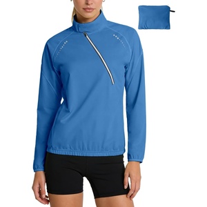 Little Donkey Andy Womens Half Zip Cycling Jacket Lightweight Packable Windbreaker Quarter Zip Pullover with Zip Pockets(Blue)