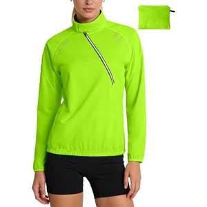 Little Donkey Andy Womens Half Zip Cycling Jacket Lightweight Packable Windbreaker Quarter Zip Pullover with Zip Pockets(Green)