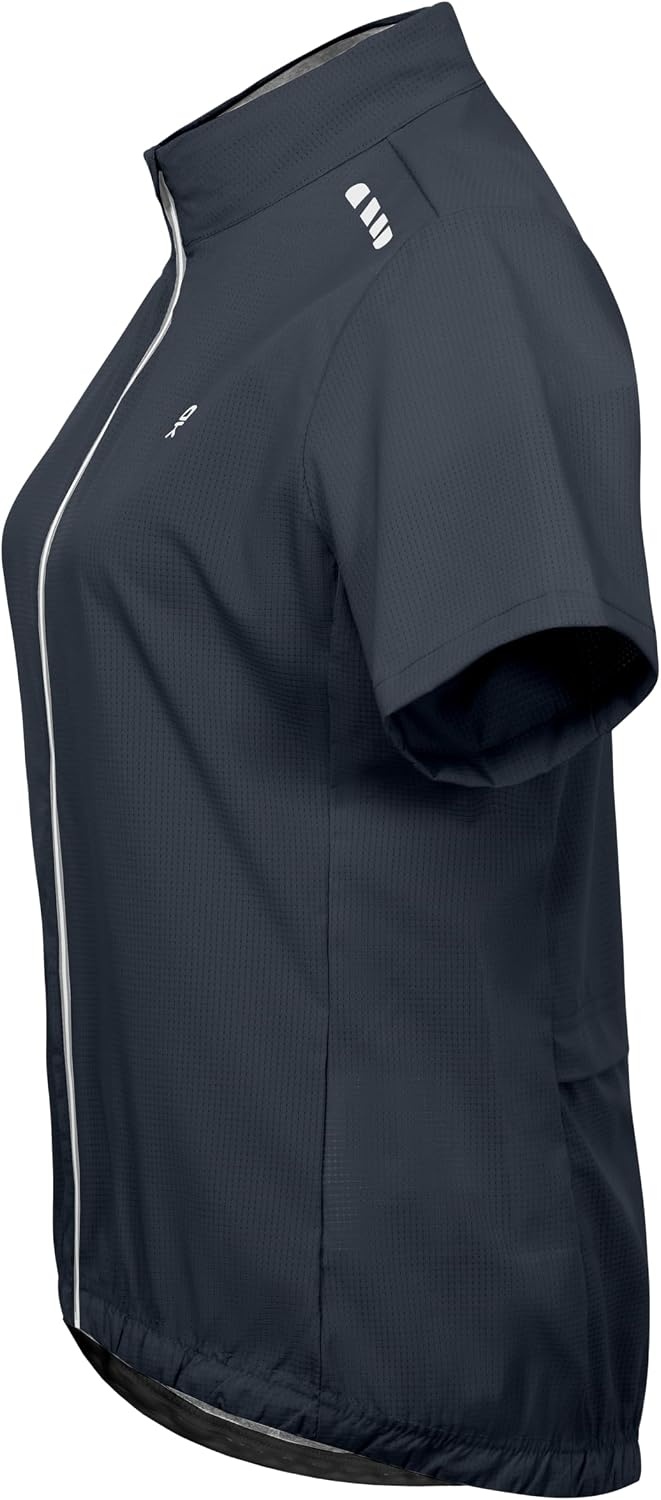 image:imageLittle Donkey Andy Womens Breathable Cycling Jersey Short Sleeve Jacket Quick Dry UPF 50 Reflective ZipperBlack