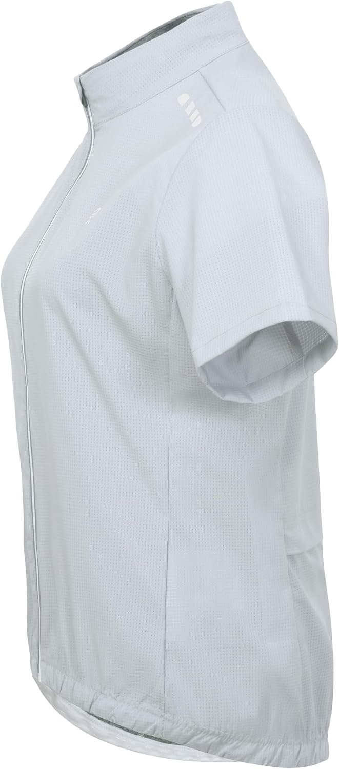 image:imageLittle Donkey Andy Womens Breathable Cycling Jersey Short Sleeve Jacket Quick Dry UPF 50 Reflective ZipperLight Gray