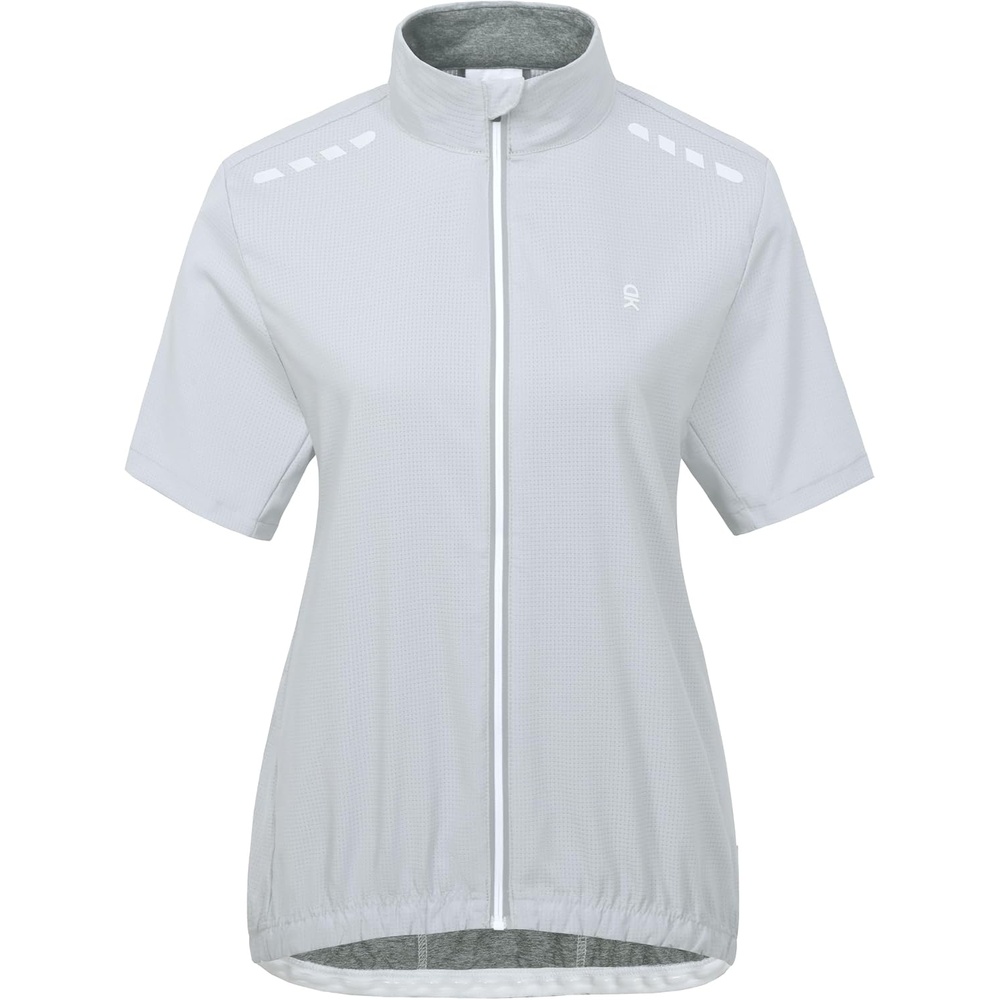 image:imageLittle Donkey Andy Womens Breathable Cycling Jersey Short Sleeve Jacket Quick Dry UPF 50 Reflective ZipperLight Gray
