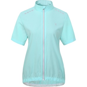 Little Donkey Andy Women’s Breathable Cycling Jersey Short Sleeve Jacket Quick Dry UPF 50+ Reflective Zipper(Light Blue)