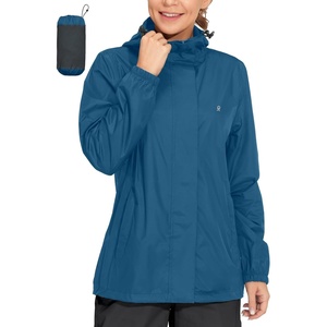 Little Donkey Andy Women’s Packable Rain Jacket Lightweight Waterproof Hooded Windbreaker for Hiking Travel Fishing(Classic Blue)