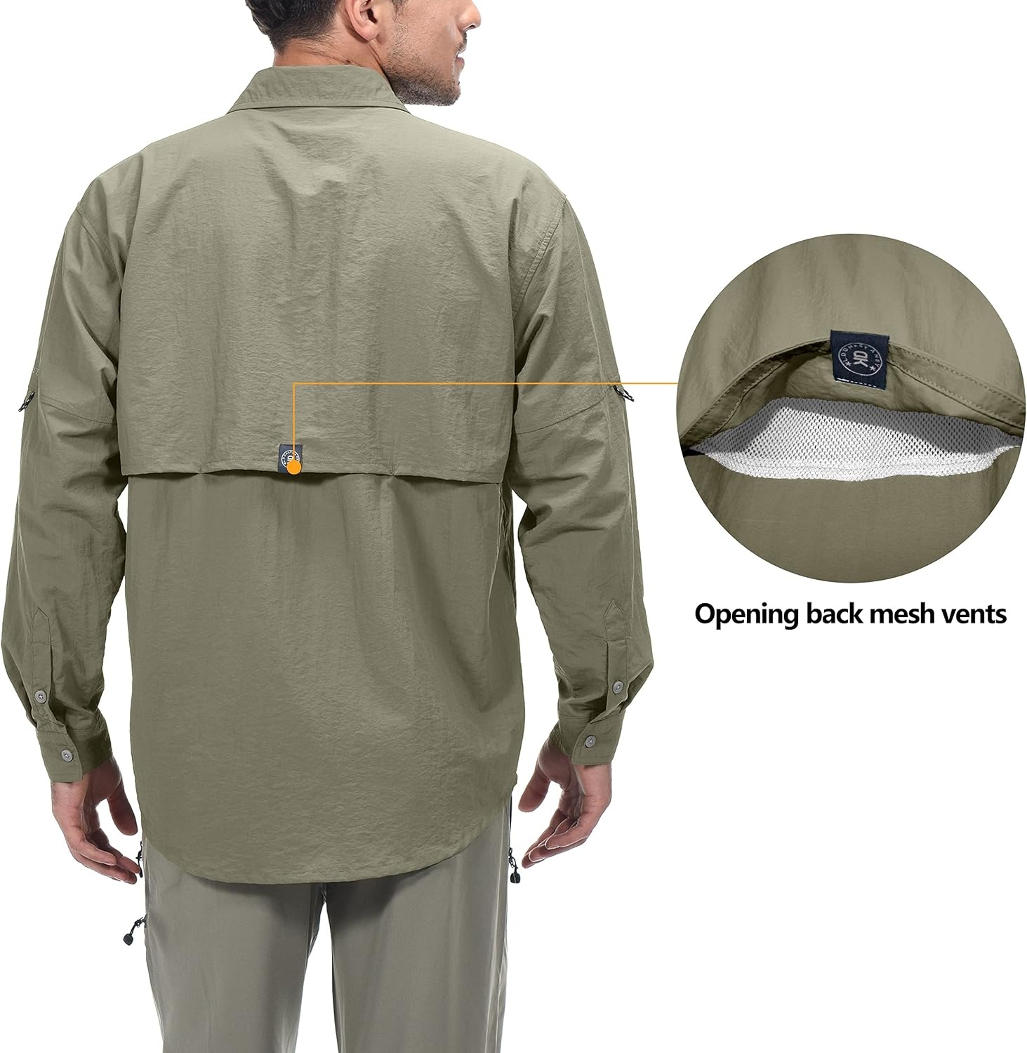 image:imageLittle Donkey Andy Mens UPF 50 UV Protection Shirt Long Sleeve Fishing Hiking ShirtSage
