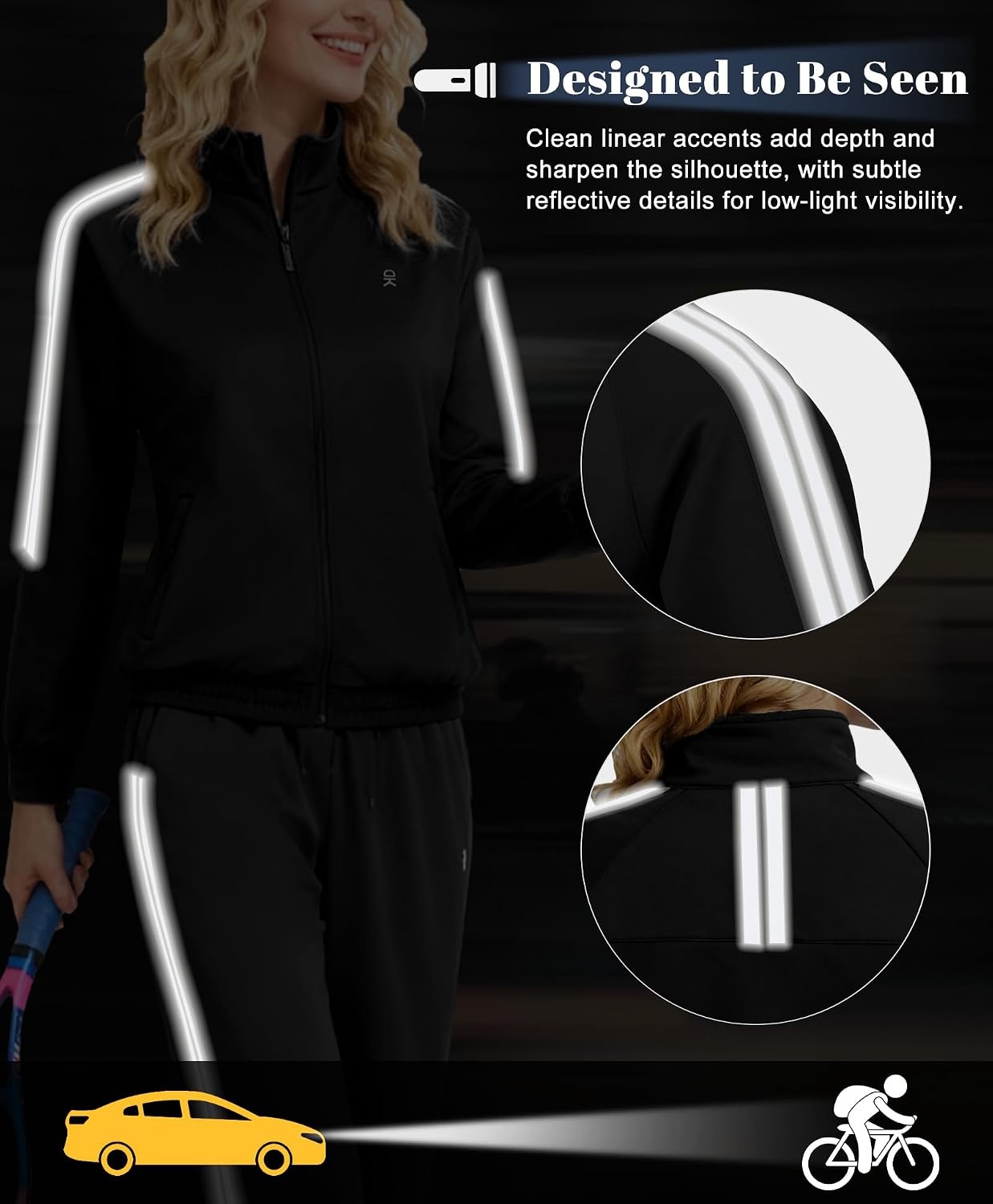 image:imageLittle Donkey Andy Women Sweatsuit Jogger Tracksuit 2 Piece Athletic Outfit Straight Leg Sweatpant Set Full Zip Matching SuitBlack