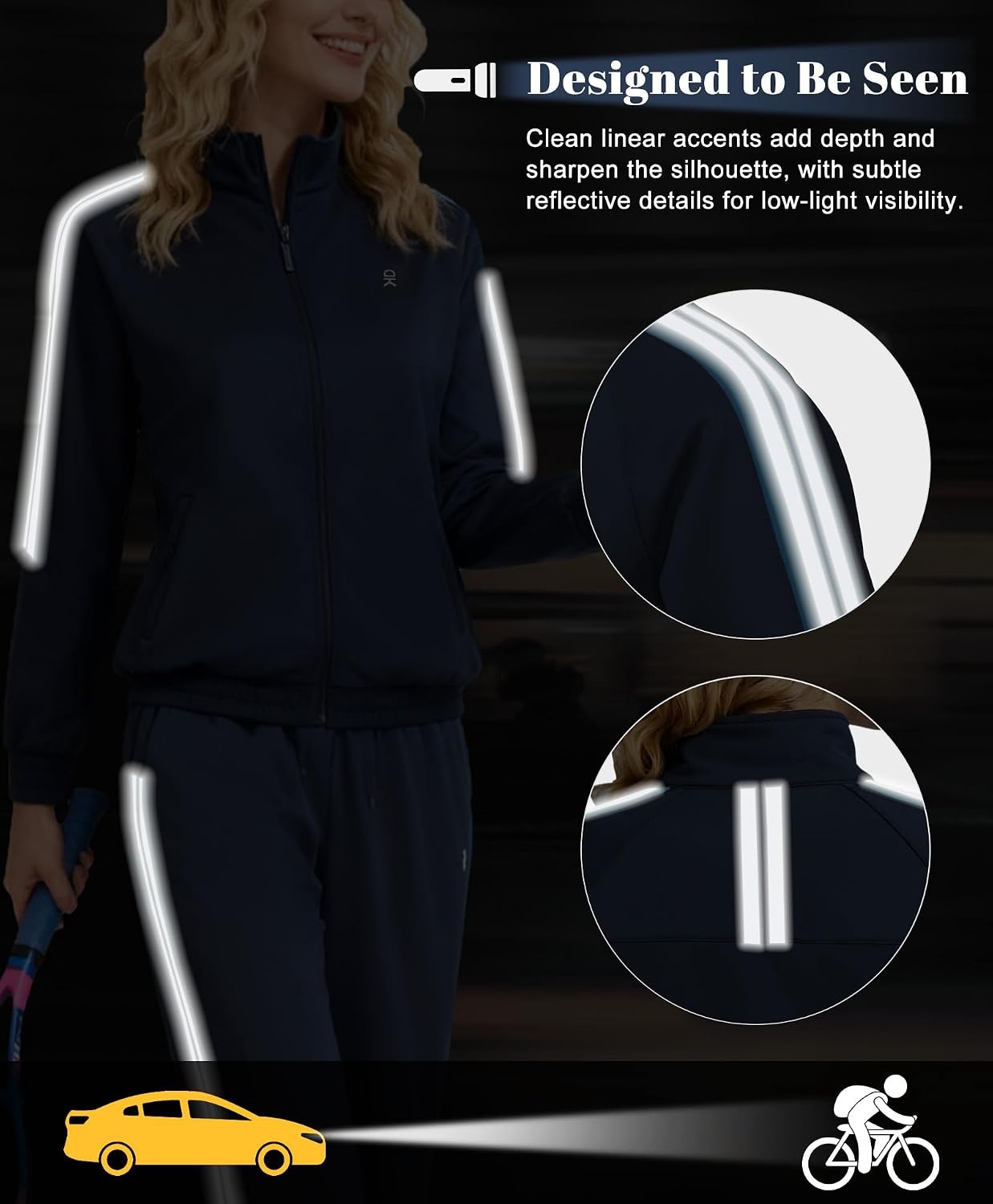 image:imageLittle Donkey Andy Women Sweatsuit Jogger Tracksuit 2 Piece Athletic Outfit Straight Leg Sweatpant Set Full Zip Matching SuitDark Blue