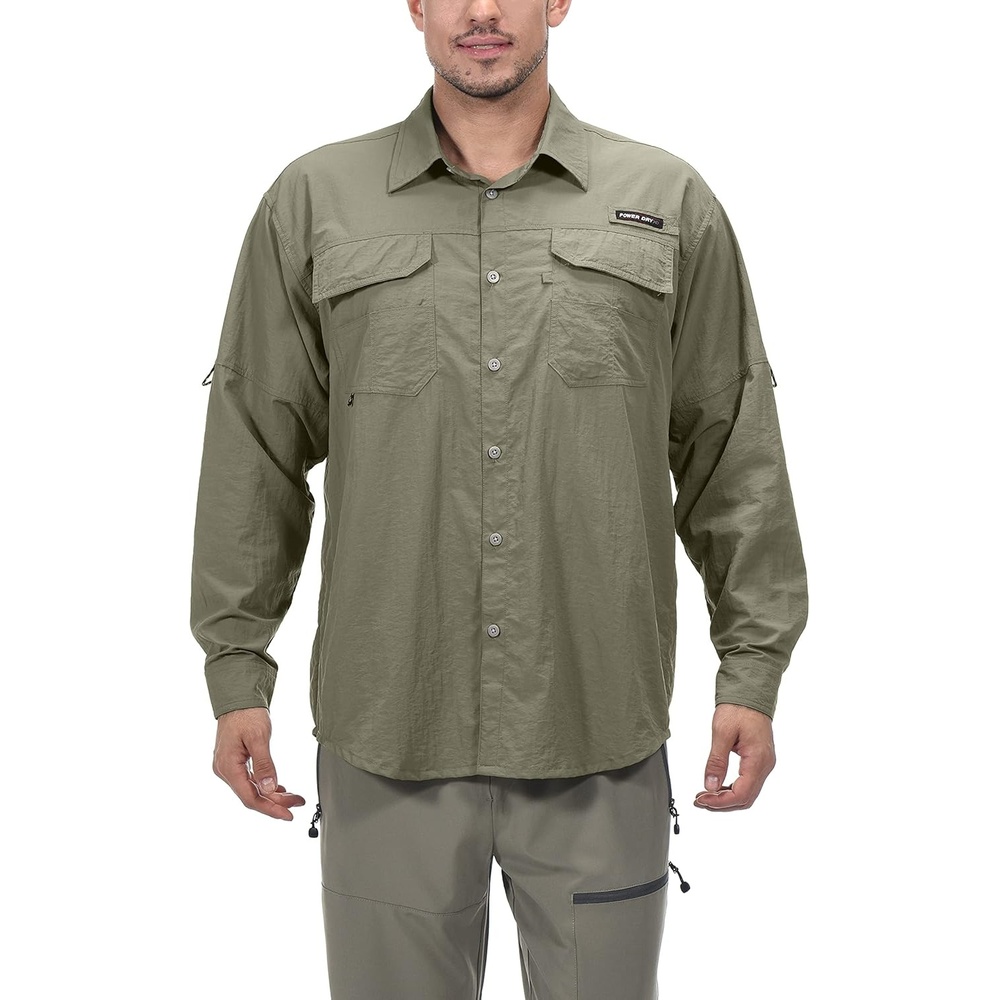 image:imageLittle Donkey Andy Mens UPF 50 UV Protection Shirt Long Sleeve Fishing Hiking ShirtSage