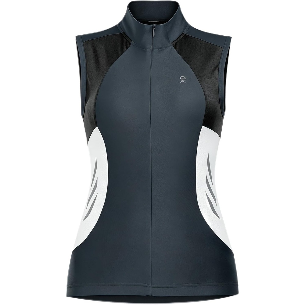 image:imageLittle Donkey Andy Womens Half Zip Breathable Cycling Vests Reflective Sleeveless Jerseys Shirts Running 4 Rear PocketsA01steel Grey