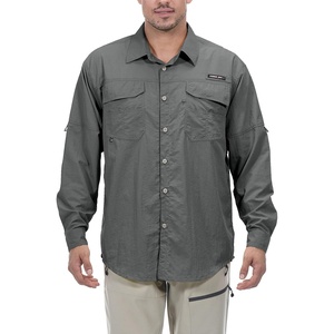 Little Donkey Andy Men’s UPF 50+ UV Protection Shirt, Long Sleeve Fishing Hiking Shirt(Gray)