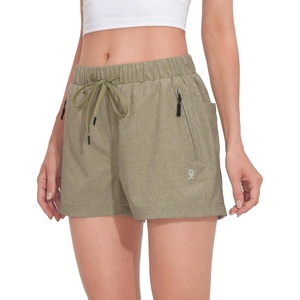 Little Donkey Andy Women’s 3 inch Hiking Shorts Quick Dry Lightweight Summer Athletic Shorts with Zipper Pockets(Pale Green)