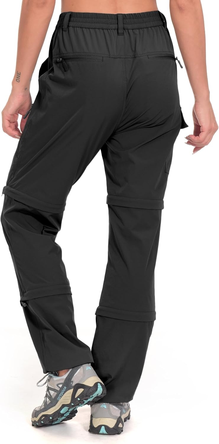 image:imageLittle Donkey Andy Womens Convertible Pants 3 in 1 Zip Off Hiking Pants 7 Pockets Quick Dry Water Resistant Stretch 3in1 Zip off 3 Legs Sun Protection UPF 50 for Outdoor Hiking amp SafariBlack