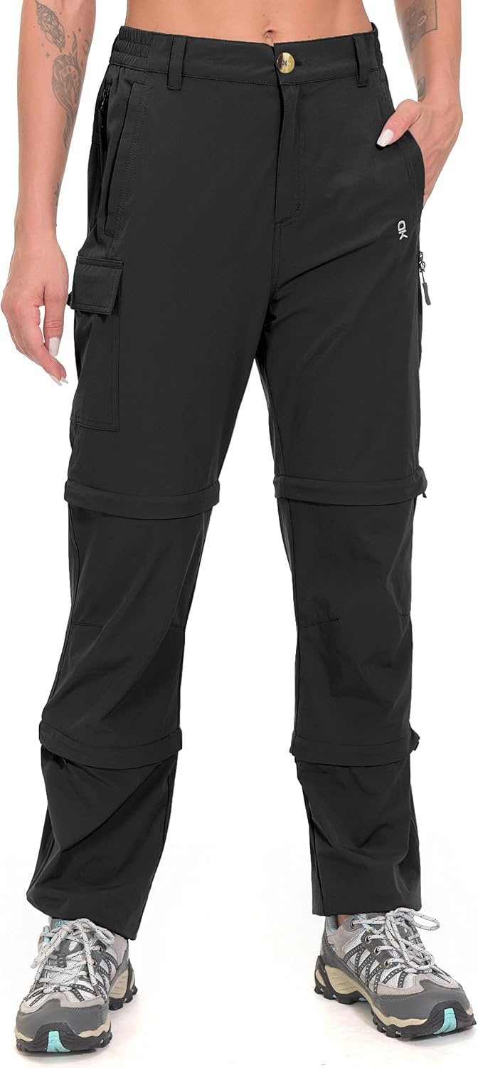 image:imageLittle Donkey Andy Womens Convertible Pants 3 in 1 Zip Off Hiking Pants 7 Pockets Quick Dry Water Resistant Stretch 3in1 Zip off 3 Legs Sun Protection UPF 50 for Outdoor Hiking amp SafariBlack