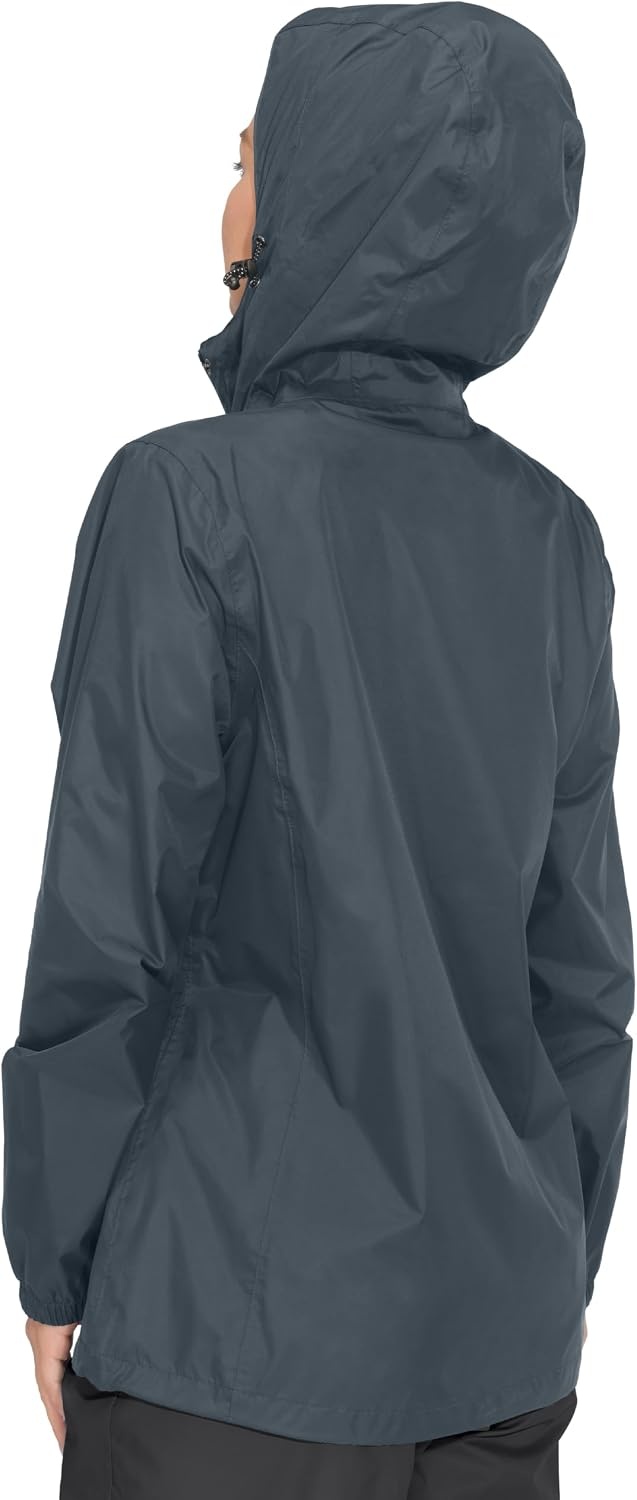 image:imageLittle Donkey Andy Womens Packable Waterproof Hooded Rain Jacket Windproof outdoor windbreaker suitable for hiking travel fishing camping and daily outdoor tripsDark Gray