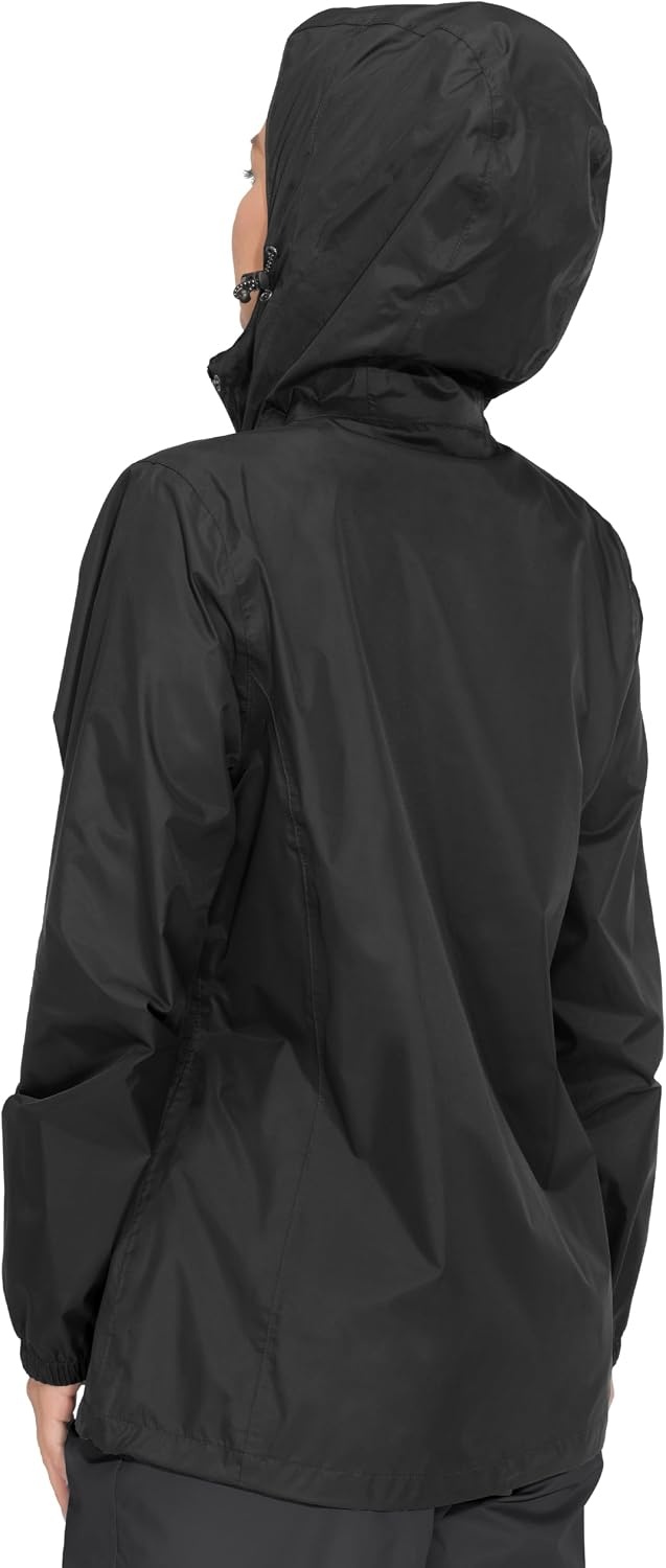 image:imageLittle Donkey Andy Womens Packable Waterproof Hooded Rain Jacket Windproof outdoor windbreaker suitable for hiking travel fishing camping and daily outdoor tripsBlack