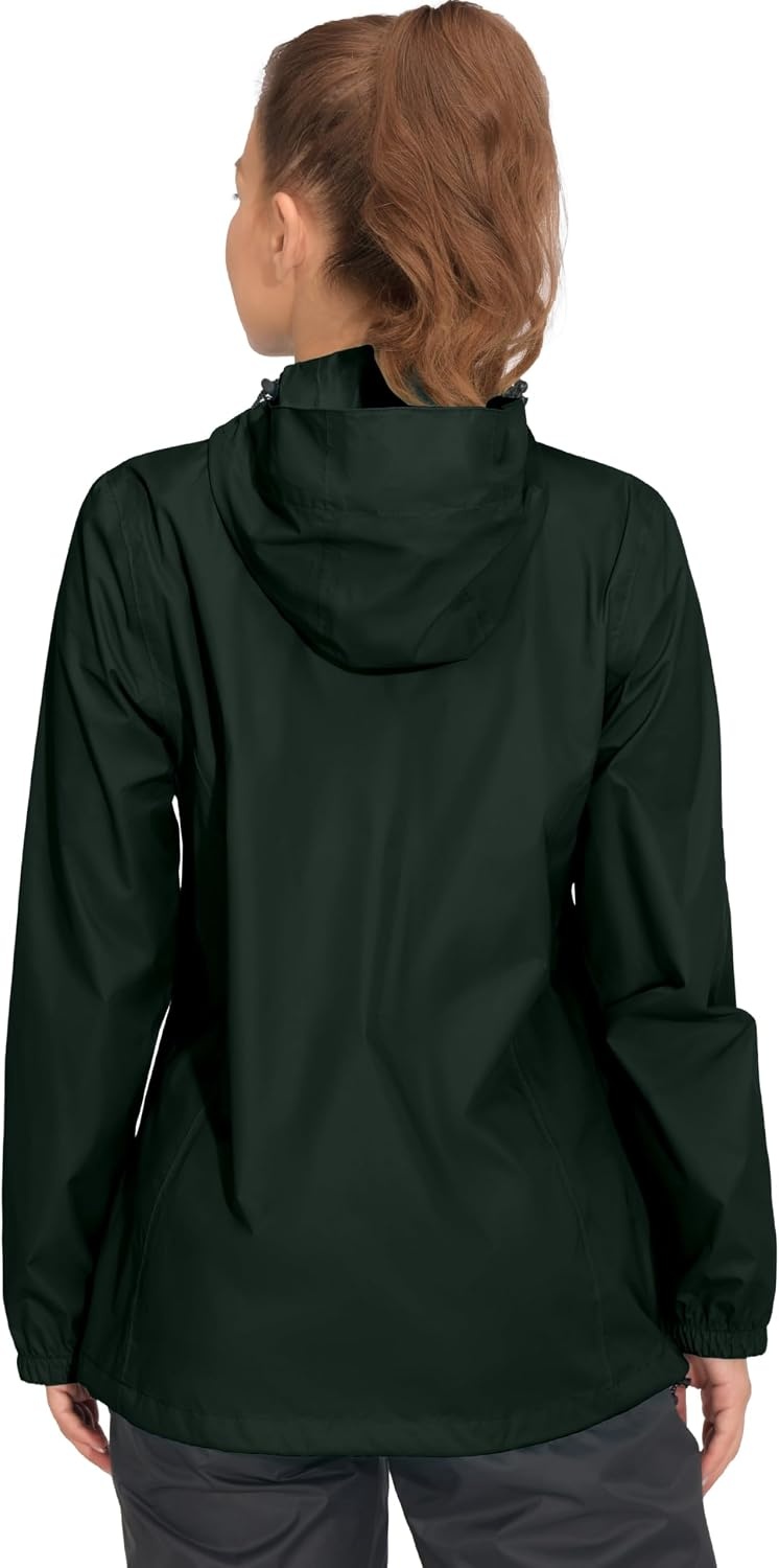 image:imageLittle Donkey Andy Womens Waterproof Hooded Rain Jacket Packable Lightweight amp Windproof Outer Windbreaker Ideal Outdoor Layer For Hiking Travel Fishing amp Outdoor ActivitiesRifle Green