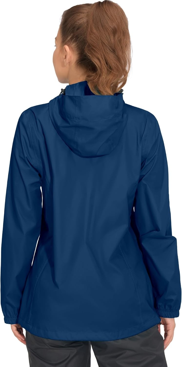 image:imageLittle Donkey Andy Womens Waterproof Hooded Rain Jacket Packable Lightweight amp Windproof Outer Windbreaker Ideal Outdoor Layer For Hiking Travel Fishing amp Outdoor ActivitiesClassic Blue