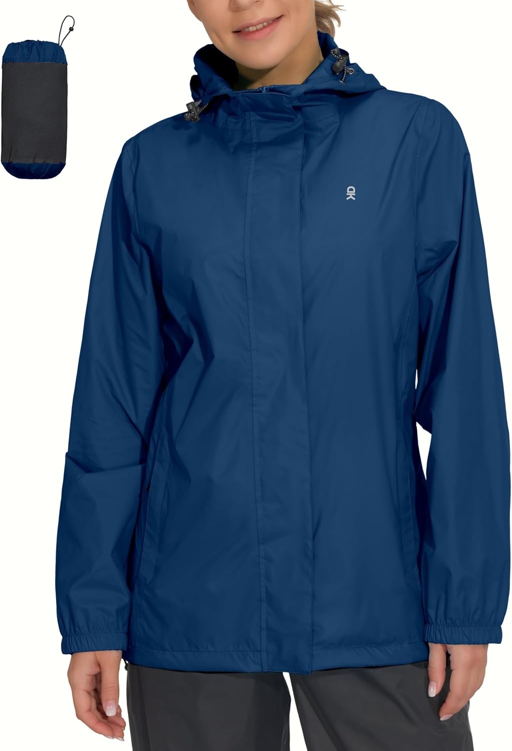image:imageLittle Donkey Andy Womens Waterproof Hooded Rain Jacket Packable Lightweight amp Windproof Outer Windbreaker Ideal Outdoor Layer For Hiking Travel Fishing amp Outdoor ActivitiesClassic Blue
