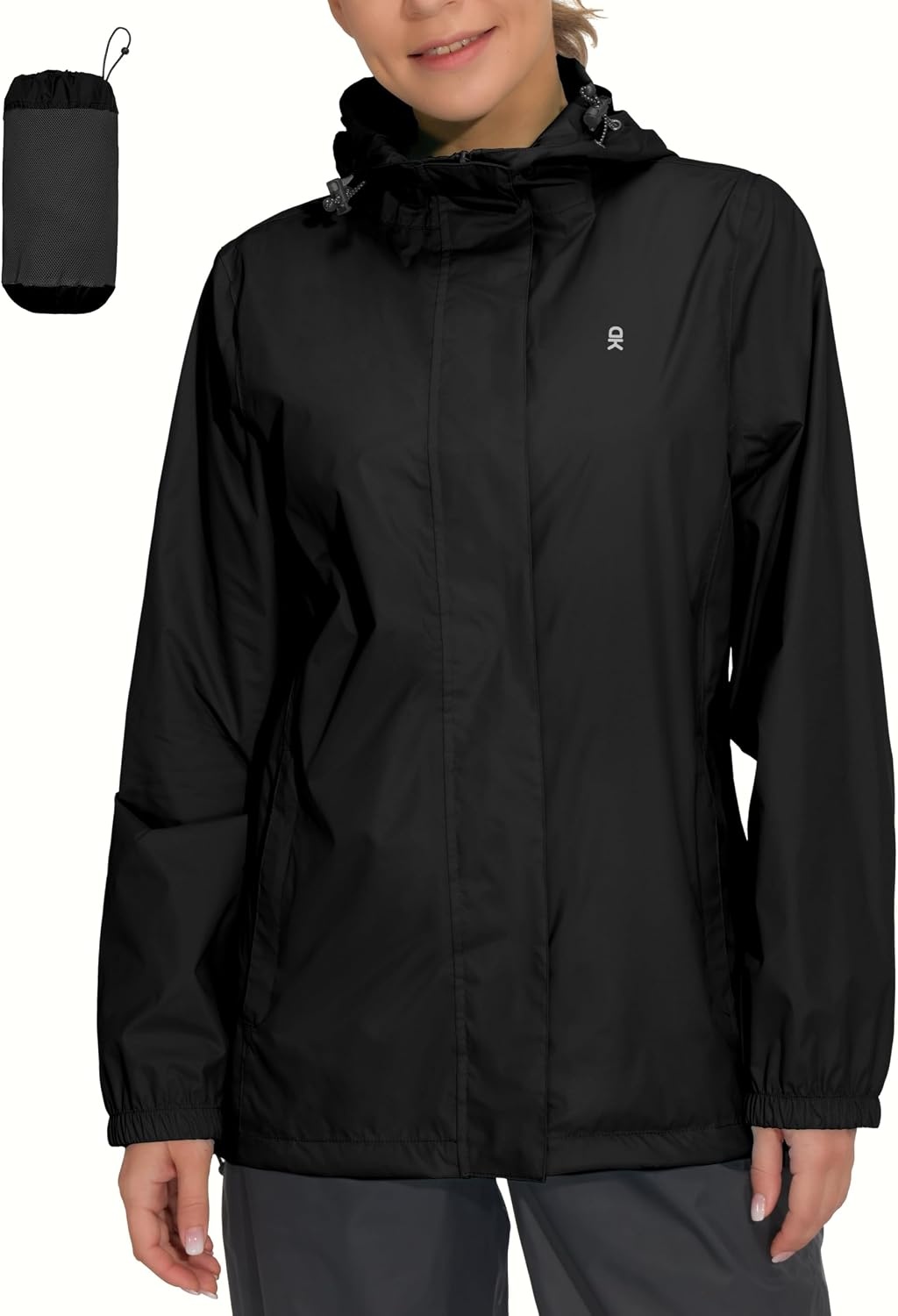 image:imageLittle Donkey Andy Womens Waterproof Hooded Rain Jacket Packable Lightweight amp Windproof Outer Windbreaker Ideal Outdoor Layer For Hiking Travel Fishing amp Outdoor ActivitiesBlack