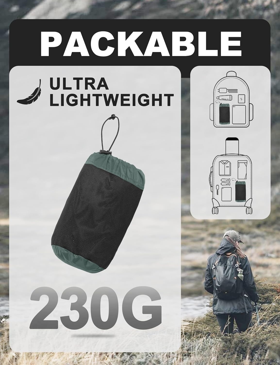 image:imageLittle Donkey Andy Womens Waterproof Hooded Rain Jacket Packable Lightweight amp Windproof Outer Windbreaker Ideal Outdoor Layer For Hiking Travel Fishing amp Outdoor ActivitiesPale Aqua